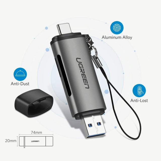 UGREEN 2-in-1 USB-C OTG Card Reader