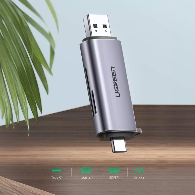 UGREEN 2-in-1 USB-C OTG Card Reader