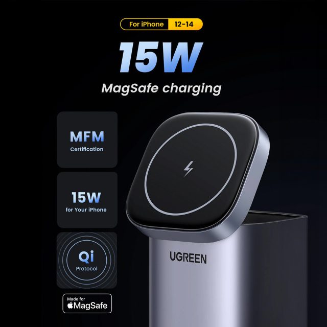 UGREEN Nexode 100W GaN with 15W MagSafe Charger Station