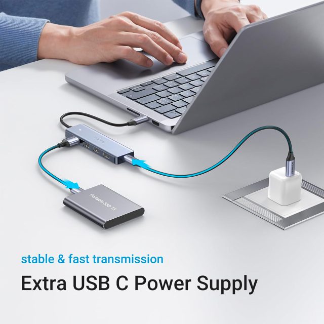 UGREEN USB-C Hub Slim Type C to 4 Port USB 3.0 Adapter