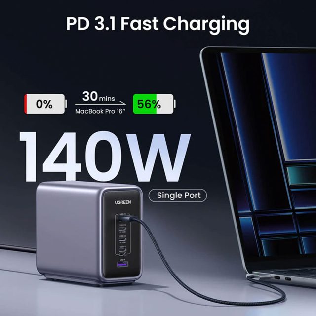 Ugreen Nexode 300W GaN Wall USB-C Charger 5 Ports